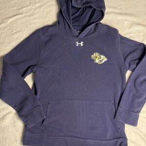 Kids Nashville JR Predators Under Armour Hoodie‎ Size YLG NHL